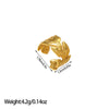 Open Ring, Gold-Tone Stainless Steel, Leaf, Flower, Snake and Geometric Designs, 40 Style Options