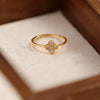 Clover Ring, Gold-Tone Stainless Steel with Clear Accents, US Sizes 5-10