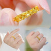Four-Leaf Clover Open Ring, Alloy, Gold- or Silver-Tone, Adjustable