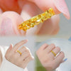 Four-Leaf Clover Open Ring, Alloy, Gold- or Silver-Tone, Adjustable