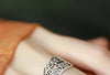 Filigree Ring for Women, Silver-Tone Wide Open Band with Floral Cutout Pattern