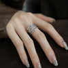 Filigree Ring for Women, Silver-Tone Wide Open Band with Floral Cutout Pattern