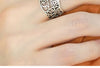Filigree Ring for Women, Silver-Tone Wide Open Band with Floral Cutout Pattern