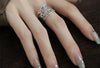 Filigree Ring for Women, Silver-Tone Wide Open Band with Floral Cutout Pattern