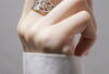 Filigree Ring for Women, Silver-Tone Wide Open Band with Floral Cutout Pattern