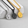 Oval Cross Pendant, Stainless Steel Design in Gold, Silver or Black Tone, Pendant Only or with 60 cm Chain - Product view 1