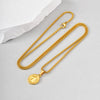 Oval Cross Pendant, Stainless Steel Design in Gold, Silver or Black Tone, Pendant Only or with 60 cm Chain - Gold/pendant+60cm chain