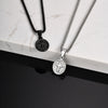 Oval Cross Pendant, Stainless Steel Design in Gold, Silver or Black Tone, Pendant Only or with 60 cm Chain - Product view 2