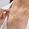 Oval Cross Pendant, Stainless Steel Design in Gold, Silver or Black Tone, Pendant Only or with 60 cm Chain - Product view 4