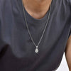 Oval Cross Pendant, Stainless Steel Design in Gold, Silver or Black Tone, Pendant Only or with 60 cm Chain - Steel color/pendant+60cm chain