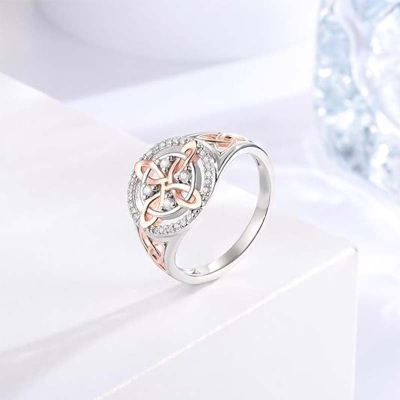 Two-Tone Zircon Ring for Women, Zinc Alloy Cross Design with Sparkling Accents, Sizes 6-12 - Alloy two-tone ring / No. 6 / Alloy two-tone ring / No. 7 / Alloy two-tone ring / No. 8 / Alloy two-tone ring / No. 9 / Alloy two-tone ring / No. 10 / Alloy two-tone ring / No. 11 / Alloy two-tone ring / No. 12