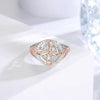 Two-Tone Zircon Ring for Women, Zinc Alloy Cross Design with Sparkling Accents, Sizes 6-12 - Product view 2