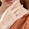 Two-Tone Zircon Ring for Women, Zinc Alloy Cross Design with Sparkling Accents, Sizes 6-12 - Product view 3