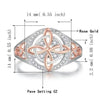 Two-Tone Zircon Ring for Women, Zinc Alloy Cross Design with Sparkling Accents, Sizes 6-12 - Product view 4
