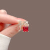 Heart Brooch Pin for Women, Gold-Tone Zinc Alloy with Chinese Fu Character and Sparkling Accents - Product view 4