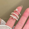 Faux Pearl Stacking Rings, Beaded and Bow Designs, Individual Styles or 3-Piece Set