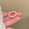 Faux Pearl Stacking Rings, Beaded and Bow Designs, Individual Styles or 3-Piece Set