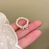 Faux Pearl Stacking Rings, Beaded and Bow Designs, Individual Styles or 3-Piece Set