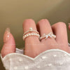 Faux Pearl Stacking Rings, Beaded and Bow Designs, Individual Styles or 3-Piece Set
