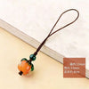Persimmon Bag and Phone Charm, Glass with Leaf and Flower Details, 7 Cord Styles