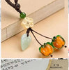 Persimmon Bag and Phone Charm, Glass with Leaf and Flower Details, 7 Cord Styles