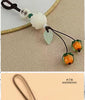 Persimmon Bag and Phone Charm, Glass with Leaf and Flower Details, 7 Cord Styles