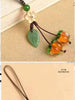 Persimmon Bag and Phone Charm, Glass with Leaf and Flower Details, 7 Cord Styles