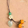 Persimmon Bag and Phone Charm, Glass with Leaf and Flower Details, 7 Cord Styles