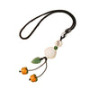 Persimmon Bag and Phone Charm, Glass with Leaf and Flower Details, 7 Cord Styles