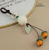 Persimmon Bag and Phone Charm, Glass with Leaf and Flower Details, 7 Cord Styles