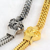 Lion Head Statement Bracelet, Sculpted Metal Design in Gold-Tone or Silver-Tone Finish - Product view 4