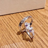 Textured and Floral Open Rings, White Copper Alloy, Clear or Purple Accents, Individual Styles