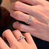 Textured and Floral Open Rings, White Copper Alloy, Clear or Purple Accents, Individual Styles
