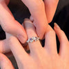 Textured and Floral Open Rings, White Copper Alloy, Clear or Purple Accents, Individual Styles