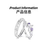 Textured and Floral Open Rings, White Copper Alloy, Clear or Purple Accents, Individual Styles