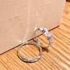 Textured and Floral Open Rings, White Copper Alloy, Clear or Purple Accents, Individual Styles