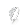 Textured and Floral Open Rings, White Copper Alloy, Clear or Purple Accents, Individual Styles