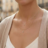 Layered Box Chain Necklace for Women, Copper Alloy Chain with Sparkling Acrylic Pendant, Gold or Silver Tone - Product view 4