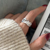 Silver-Tone Open Rings for Women, Assorted Floral, Leaf, Heart, Textured and Layered Band Designs