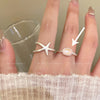 Silver-Tone Open Rings for Women, Assorted Floral, Leaf, Heart, Textured and Layered Band Designs