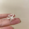 Silver-Tone Open Rings for Women, Assorted Floral, Leaf, Heart, Textured and Layered Band Designs