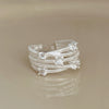 Silver-Tone Open Rings for Women, Assorted Floral, Leaf, Heart, Textured and Layered Band Designs