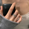 Silver-Tone Open Rings for Women, Assorted Floral, Leaf, Heart, Textured and Layered Band Designs