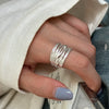 Silver-Tone Open Rings for Women, Assorted Floral, Leaf, Heart, Textured and Layered Band Designs