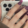 Silver-Tone Open Rings for Women, Assorted Floral, Leaf, Heart, Textured and Layered Band Designs
