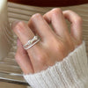 Silver-Tone Open Rings for Women, Assorted Floral, Leaf, Heart, Textured and Layered Band Designs