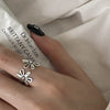 Silver-Tone Open Rings for Women, Assorted Floral, Leaf, Heart, Textured and Layered Band Designs