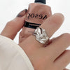 Silver-Tone Open Rings for Women, Assorted Floral, Leaf, Heart, Textured and Layered Band Designs