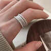 Silver-Tone Open Rings for Women, Assorted Floral, Leaf, Heart, Textured and Layered Band Designs