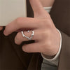 Silver-Tone Open Rings for Women, Assorted Floral, Leaf, Heart, Textured and Layered Band Designs